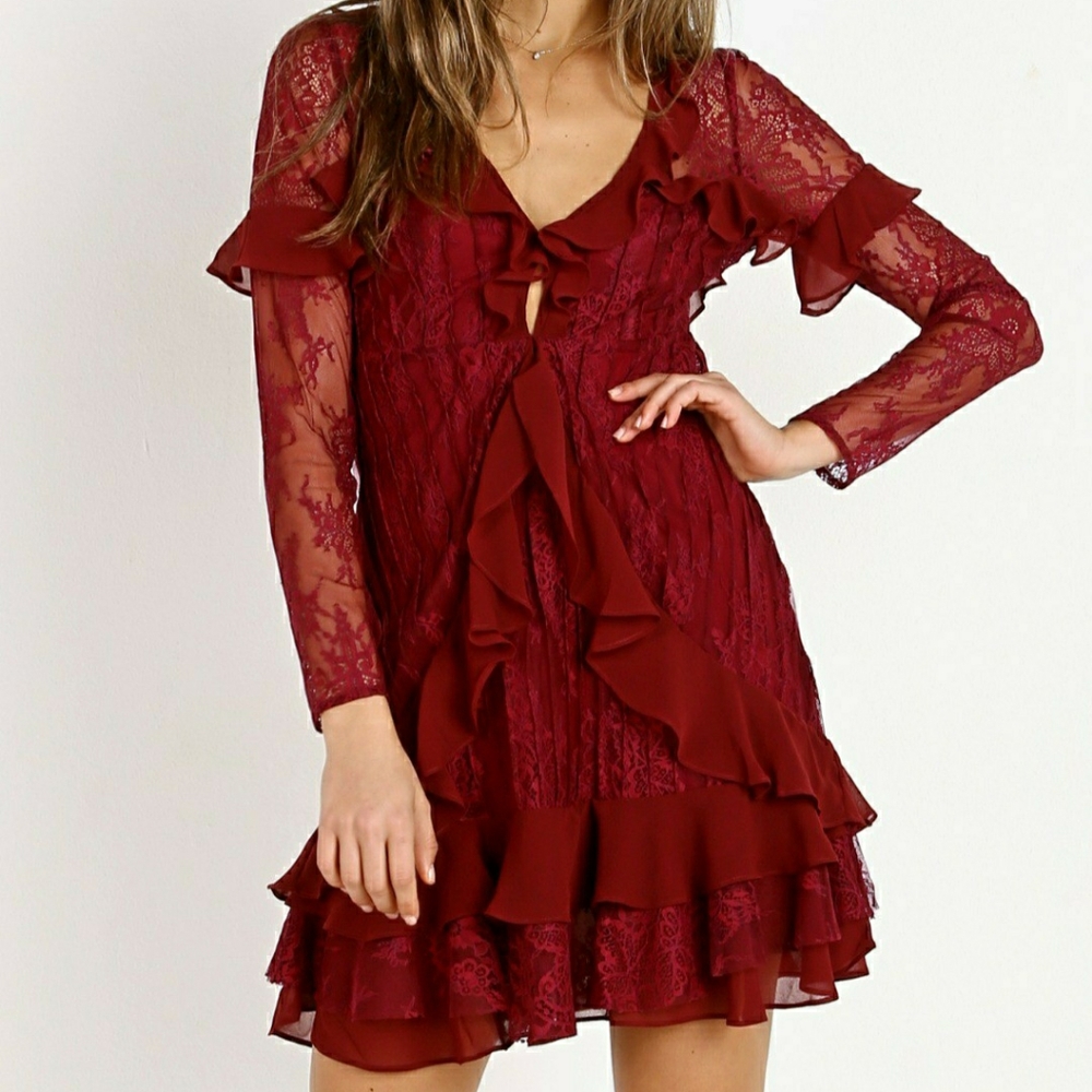 NWT Love and Lemons Daphne Lace Mini Dress